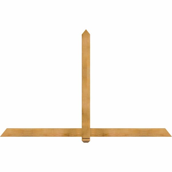 Ekena Millwork Eugene Rough Sawn Timber Gable Bracket, Western Red Cedar, 84"W x 53"H x 2"D x 4"F, 15/12 Pitch GBW084X53X0204EUG00RWR - main